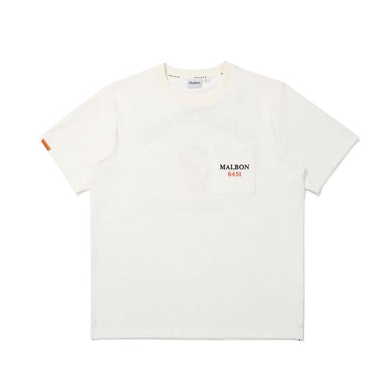 代购MALBON GOLF男士运动T恤透气吸湿舒适穿着日常穿搭白色短袖