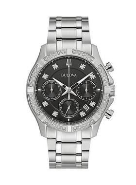 海外代购BULOVA/宝路华男士手表欧美腕表计时码表日历显示