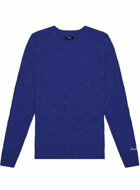 代购MALBON GOLF男士毛衣保暖透气蓝色春秋日常针织新款简约