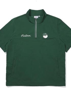 代购MALBON GOLF女士短袖夹克透气轻便防风易穿脱绿色尼龙材质