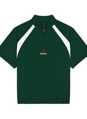 代购MALBON GOLF男士运动夹克透气轻便防风易穿脱绿色尼龙材质