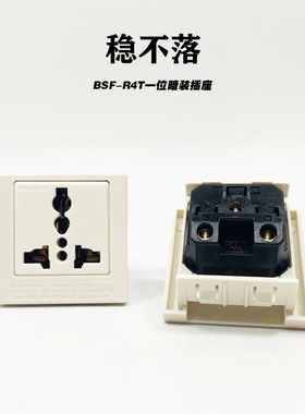 稳不落BSF-R4T工业流水线医院吊塔插座一位20A暗装插板250V嵌入式
