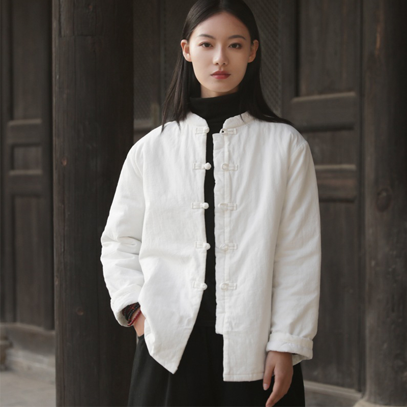 原创夹棉短款太极宽松盘扣棉衣