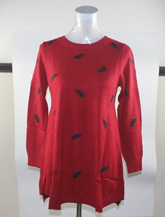 2023秋冬新款正品开开羊毛衫女装F85112中长款圆领毛衣清仓特价