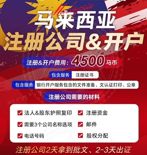 马来西亚注册公司开户海外公司注册