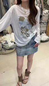 欧洲站2026夏季新款韩版时尚圆领宽松显瘦百搭卡通印花防晒T恤女