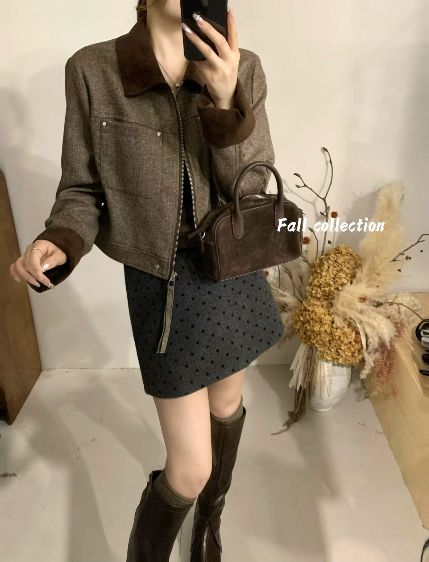 欧洲站2026秋季新韩版时尚翻领宽松显瘦百搭短款长袖外套女