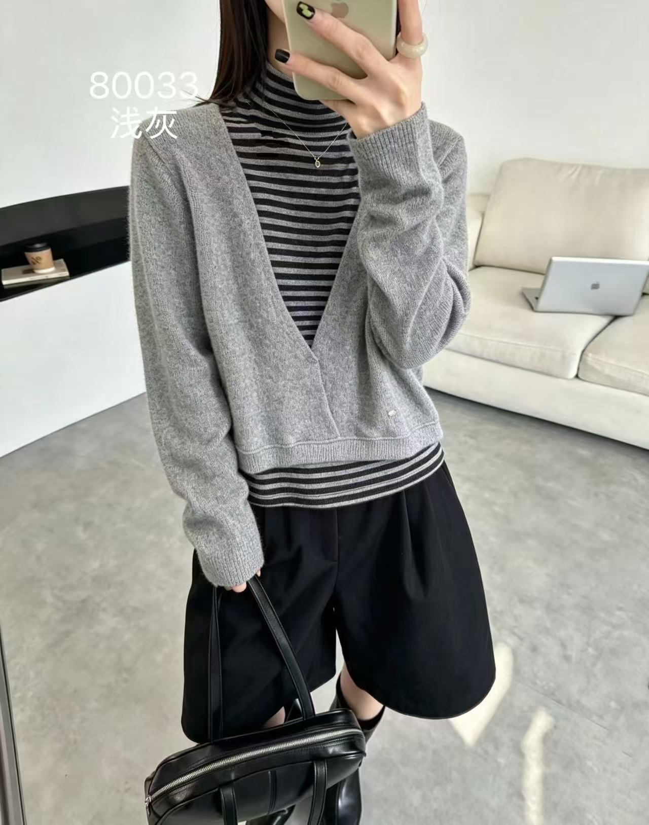 欧洲站2026秋季新韩版时尚高领宽松显瘦百搭条纹长袖卫衣女女