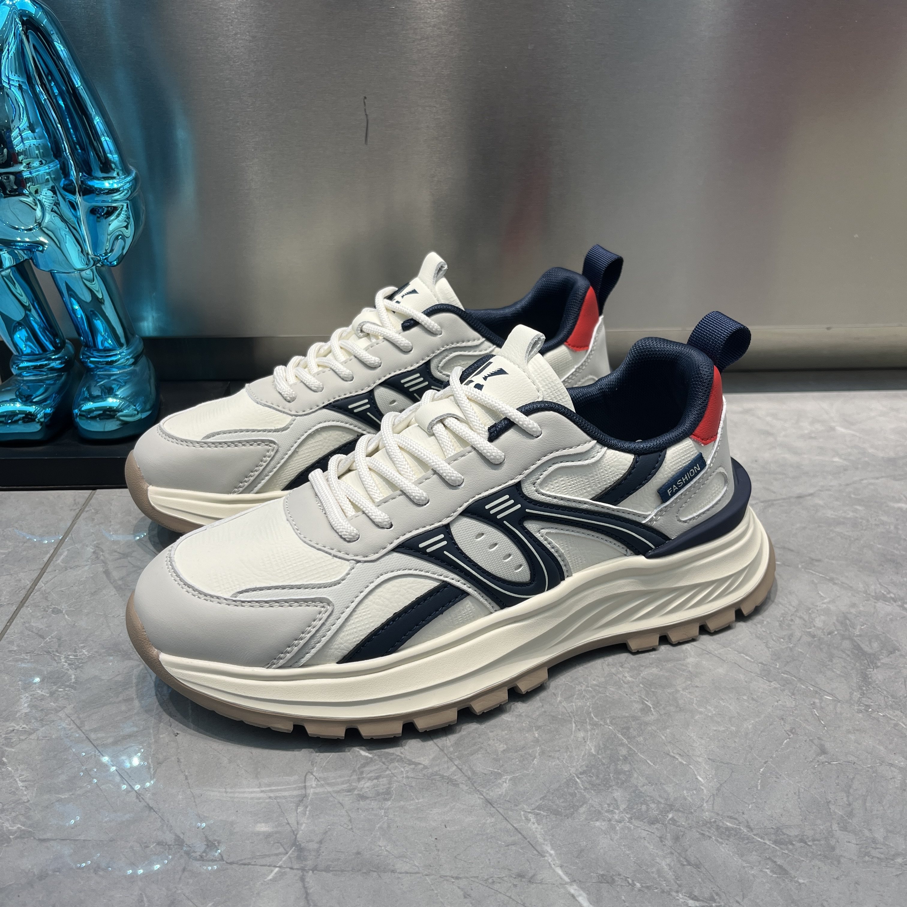 男鞋2026年春季新款透气网面鞋时尚百搭增高厚底休闲鞋防滑运动鞋,流行男鞋,时尚休闲鞋,淘宝优惠券,粉丝福利购,淘宝优惠卷