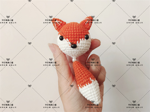 狐狸钥匙扣手工编织挂件玩偶