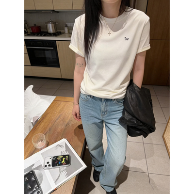 潮流品尚上新纯色休闲时尚刺绣斑马短袖T恤60150