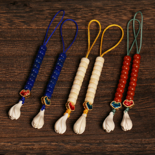 天然青金石南红玛瑙猛犸牙直切记数器108颗文玩念珠侧挂猛犸玉兰