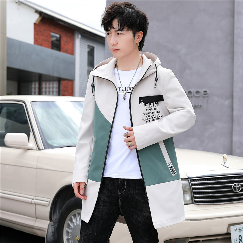 主推男士中长款风衣连帽时尚休闲夹克外套XZ313B-1-J,男装夹克,星座310B-3