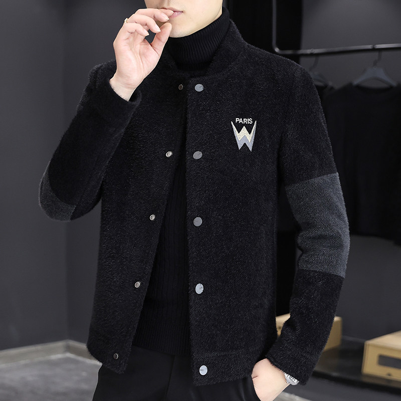 秋冬新品男士短款开衫立领毛呢潮流休闲夹克外套XZ313B-1M03-P130图片
