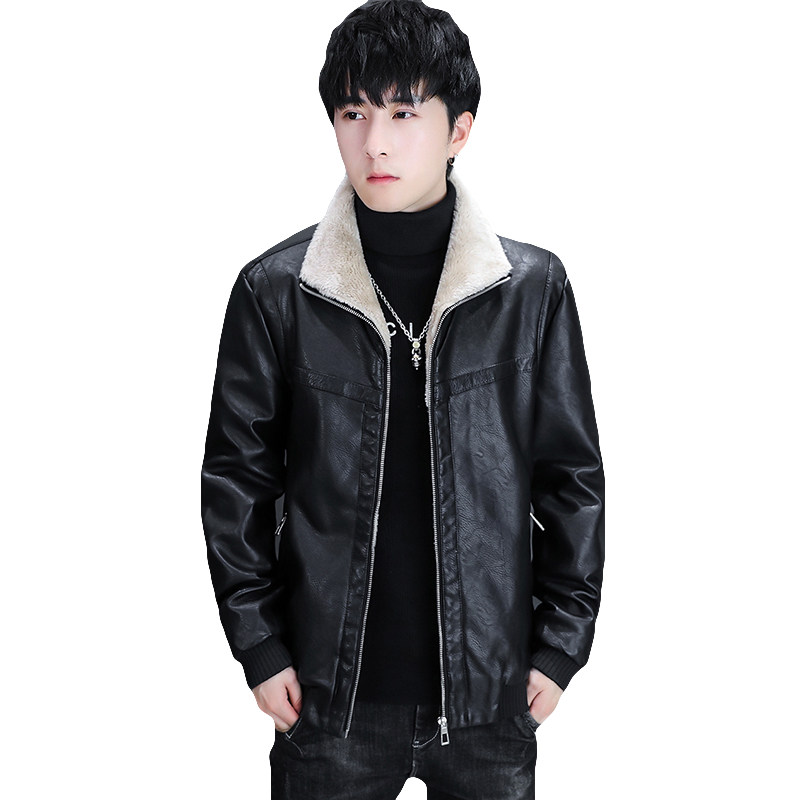 秋冬主推加绒保暖皮衣型男帅气个性皮夹克外套XZ313B-1-A01-P120,男装皮衣,星座310B-3