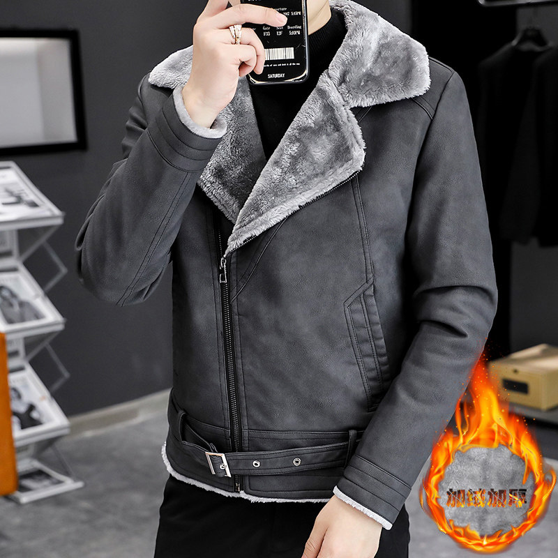 秋冬新款皮衣男士加绒加厚时尚机车服XZ313B-1-PY722-P120,男装皮衣,星座310B-3