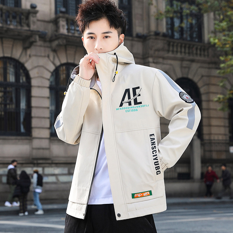 外套男新款青少年韩版休闲百搭连帽夹克上衣XZ313B-1-S2187-P65,男装夹克,星座310B-3