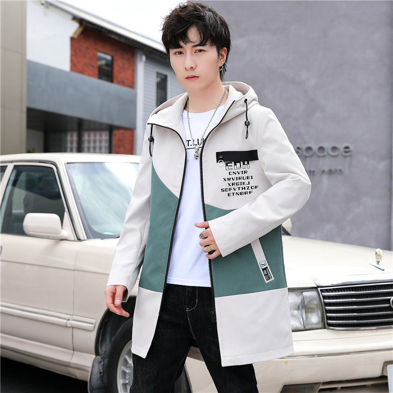 主推男士中长款风衣连帽时尚休闲夹克外套XZ313B-1-J,男装夹克,星座310B-3