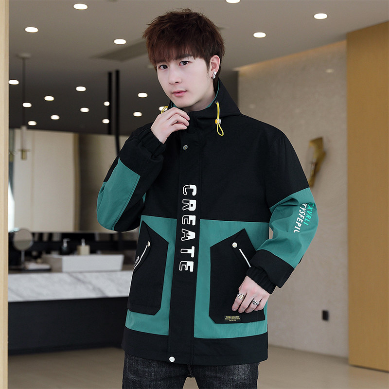 2022春季新款潮流男士时尚连帽工装夹克外套XZ313B-1JK208-P60,男装夹克,星座310B-3