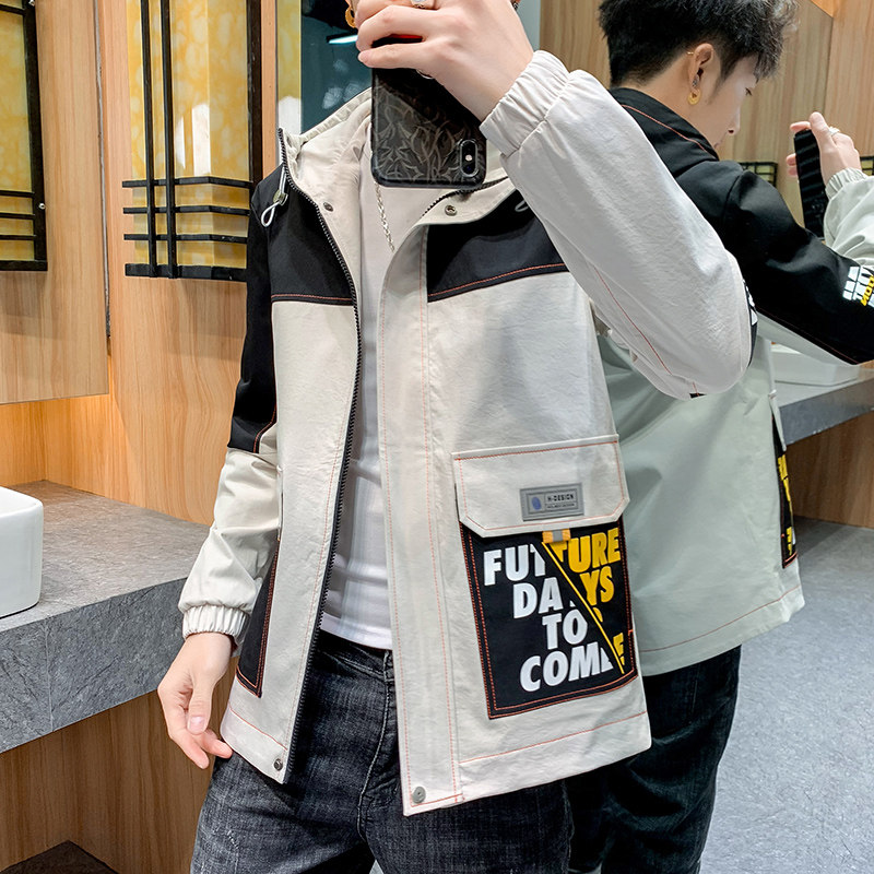夹克男秋季潮流ins男士时尚连帽工装外套XZ313B-1-J,男装夹克,星座310B-3