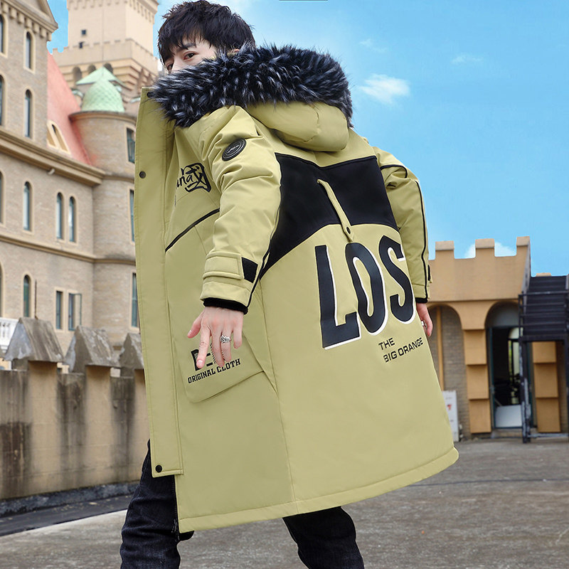 MY1779-P150冬季新款时尚印花连帽加厚中长款棉服外套XZ313B-1图片