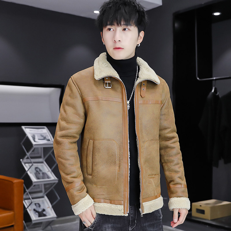 主推新款加绒加厚皮衣型男帅气机车服外套XZ313B-1-PY2933-P130,男装皮衣,星座310B-3