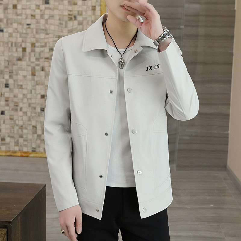 春季新款男士休闲商务夹克潮流翻领上衣外套XZ313B-1-J,男装夹克,星座310B-3