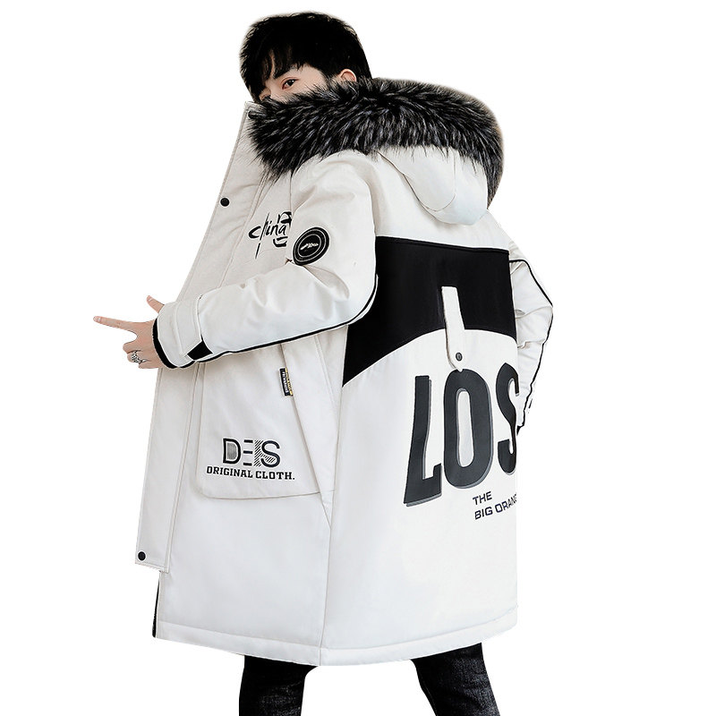MY1779-P150冬季时尚印花大毛领棉衣连帽加厚中长款棉服XZ313B-1,男装棉衣,星座310B-3