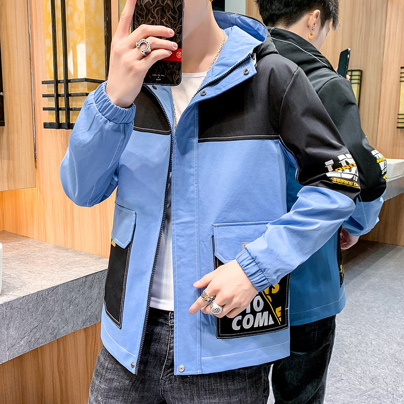 夹克男秋季潮流ins男士时尚连帽工装外套XZ313B-1-J,男装夹克,星座310B-3