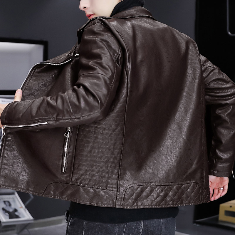 秋冬加绒加厚皮衣型男帅气机车服皮夹克外套XZ313B-1-PY916-P130,男装皮衣,星座310B-3
