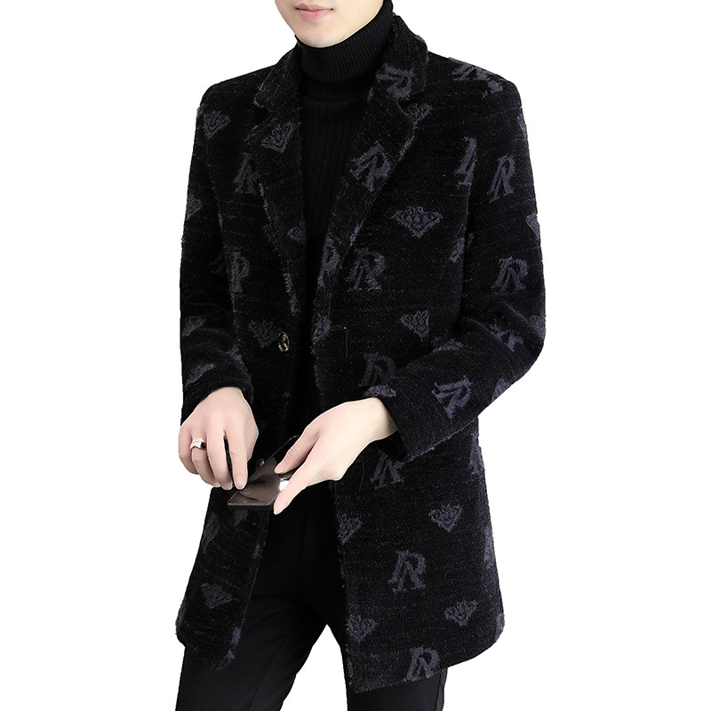 秋冬毛呢大衣男潮流时尚中长款修身外套XZ313B-1-M6687-P190控268,男装毛呢大衣,星座310B-3