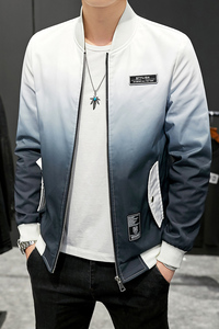 夹克男潮流时尚渐变色男士棒球领休闲外套XZ313B-1-NS01-P48图片