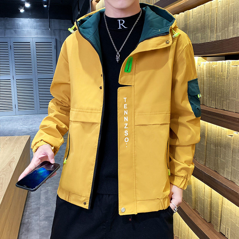 春季新款潮流男士宽松时尚连帽工装夹克外套XZ313B-1J,男装夹克,星座310B-3