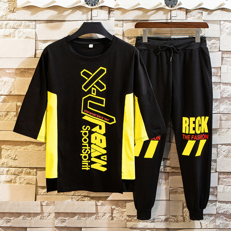 夏季男士潮流时尚印花休闲圆领运动套装XZ313B-1--T005- P65图片
