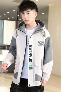 2021秋季新品潮流ins男士时尚连帽工装夹克XZ313B-1-JK028-P60图片