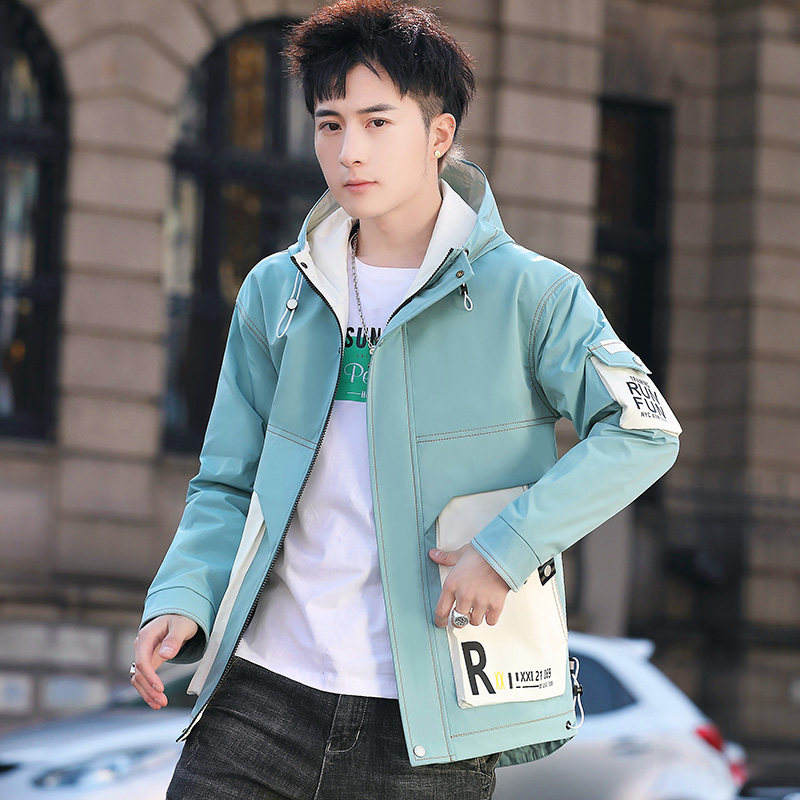2021男士春季新款夹克休闲百搭连帽夹克外套XZ313B-1-JK2025-P70图片