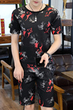 夏季男士套装圆领T恤短袖五分裤时尚休闲套装XZ313B-1-TZ89-P30，男装休闲套装，星座310B-3
