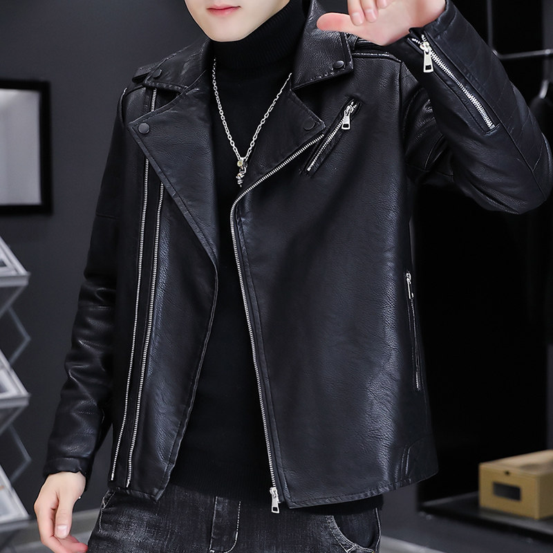 秋冬加绒加厚皮衣型男帅气机车服皮夹克外套XZ313B-1-PY916-P130,男装皮衣,星座310B-3