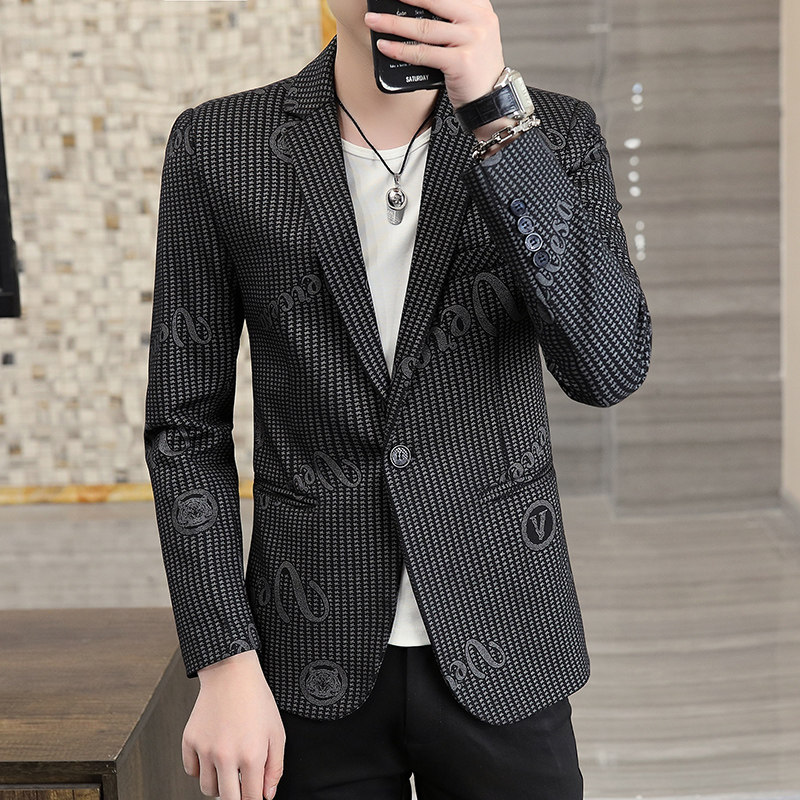 2021秋季西装男时尚休闲百搭韩版小西服外套XZ313B-1-XF8822-P90,男装西服,星座310B-3