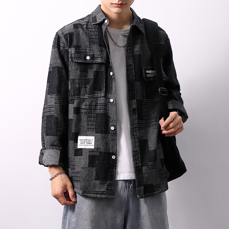 2022春季主推加厚高品质日系男士宽松牛仔衬衣XZ313B-1-CY953-P62图片