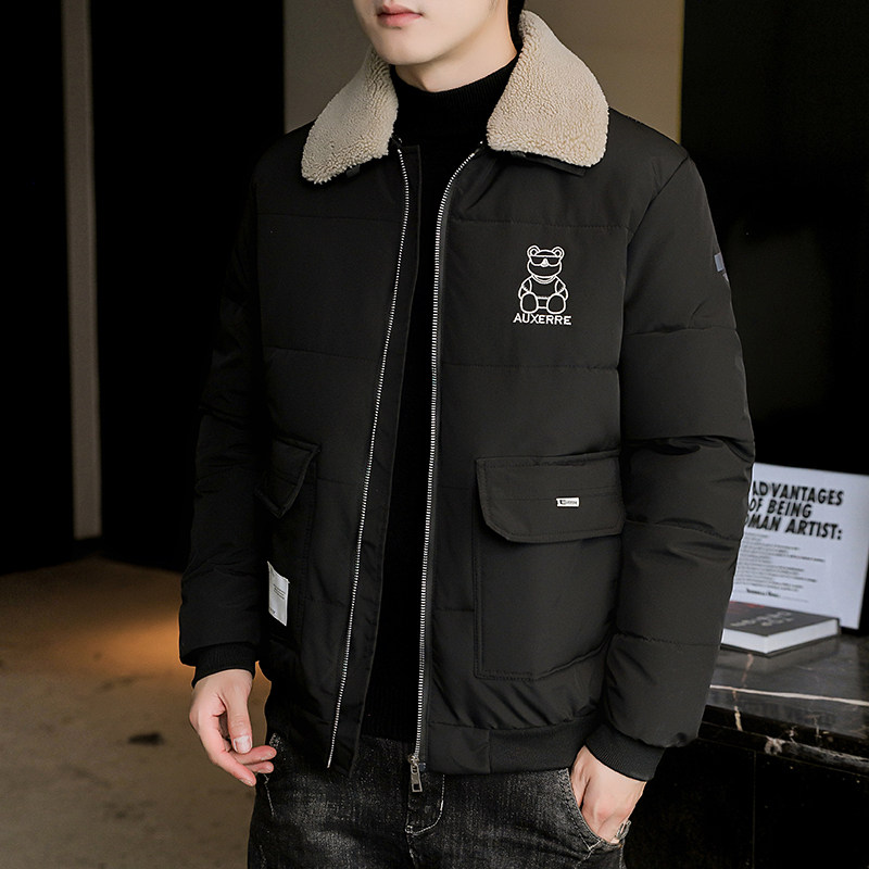 冬季棉衣男短款羊羔毛翻领加棉加厚棉服外套XZ313B-1-MY806-P90,男装棉衣,星座310B-3