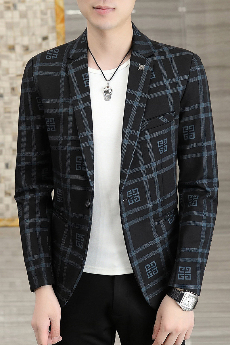 秋季新款西装男时尚帅气百搭韩版小西服外套XZ313B-1-XF8821-P90,男装西服,星座310B-3