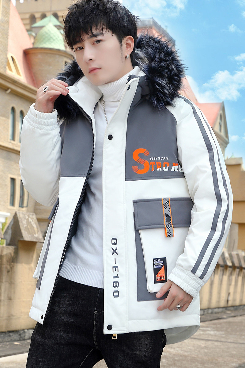 MY1918-P120冬季新款大毛领派克服棉衣男大口袋印花棉服XZ313B-1,男装棉衣,星座310B-3