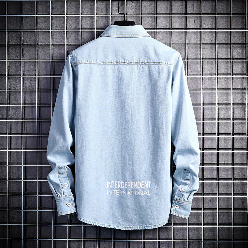 秋季新款男士高品质牛仔衬衣时尚修身长袖衬衫XZ313B-1-CY912-P55,男装衬衫,星座310B-3