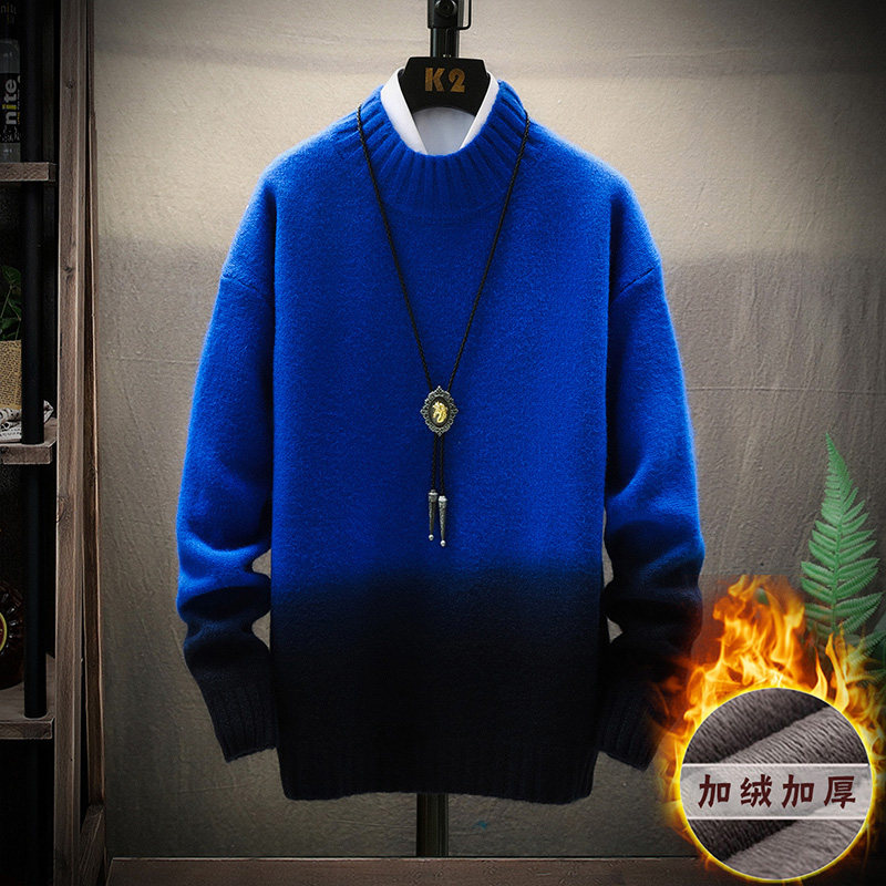 2021秋冬加绒加厚半高领毛衣男潮流针织衫XZ313B-1-CP1090-P55,男装针织衫/毛衣,星座310B-3