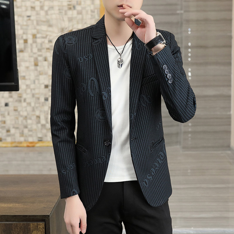 2021秋季西装男时尚休闲百搭韩版小西服外套XZ313B-1-XF8822-P90图片