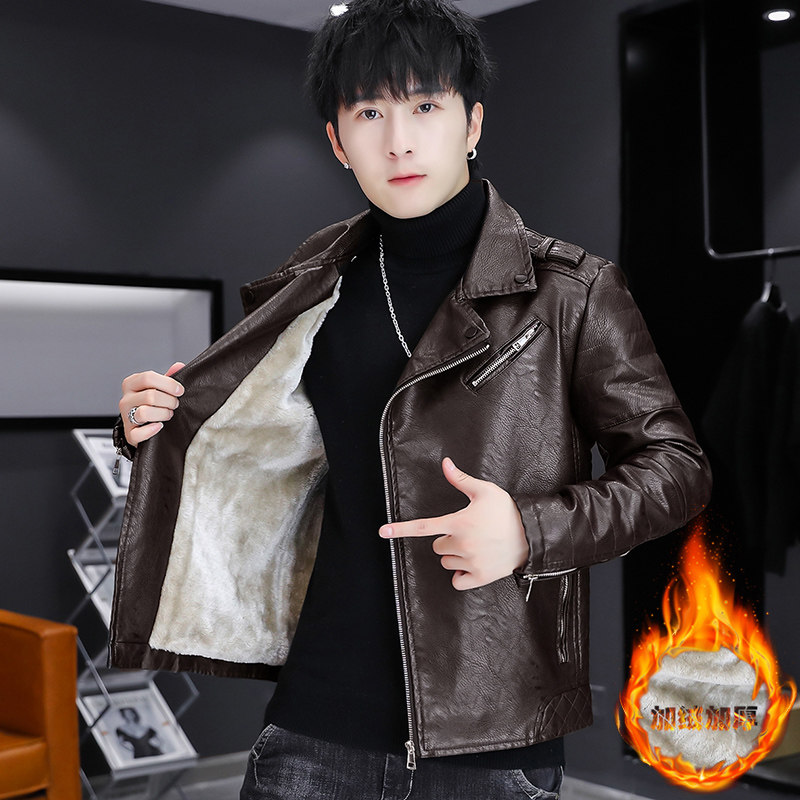 主推秋冬新款加绒皮衣型男机车服皮夹克外套XZ313B-1-PY916-P130,男装皮衣,星座310B-3