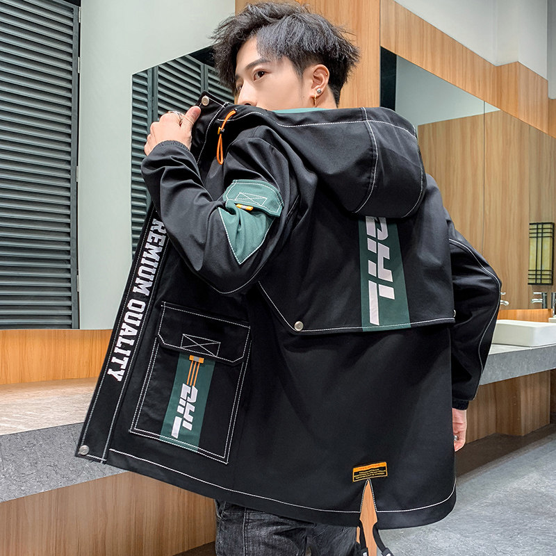 夹克男春季新款潮流ins男士连帽工装外套XZ313B-1-J,男装夹克,星座310B-3
