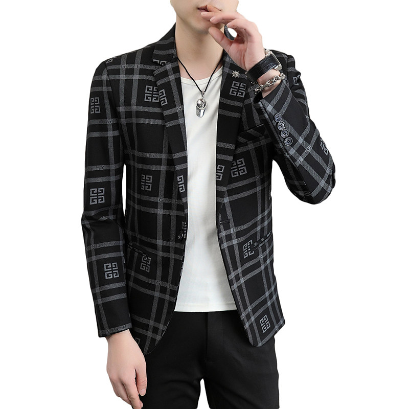秋季新款西装男时尚帅气百搭韩版小西服外套XZ313B-1-XF8821-P90,男装西服,星座310B-3