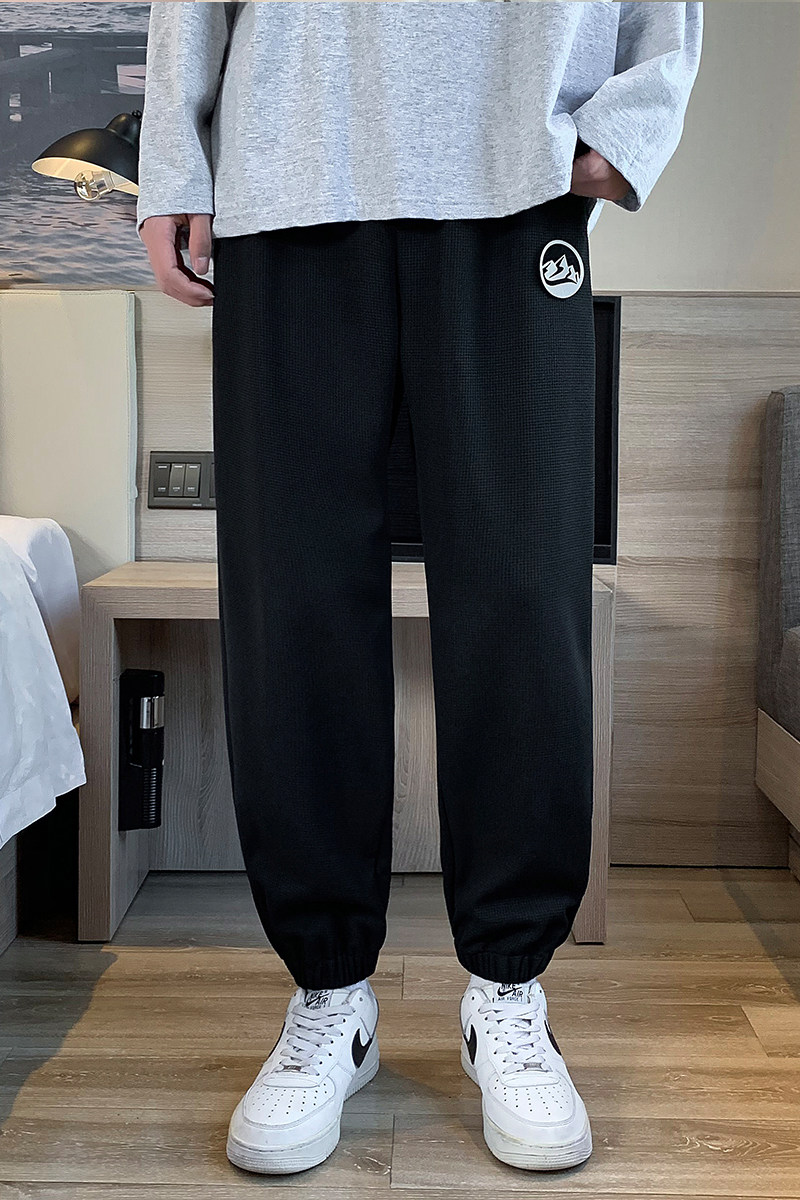 春季新款港风华夫格时尚运动休闲裤男士卫裤XZ313B-1-K125-P40,男装休闲裤,星座310B-3